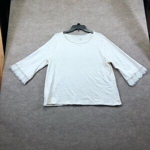 Loft 3/4 Sleeve with lace around the bottom of the arm Size XL.  This is beige